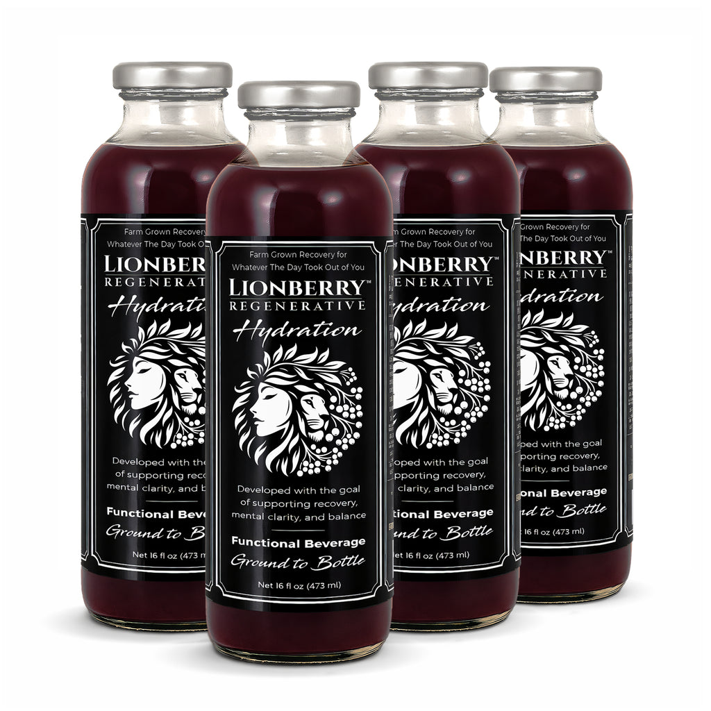 LIONBERRY REGENERATIVE Hydration – Functional Recovery Beverage (16 oz) - 4-pack