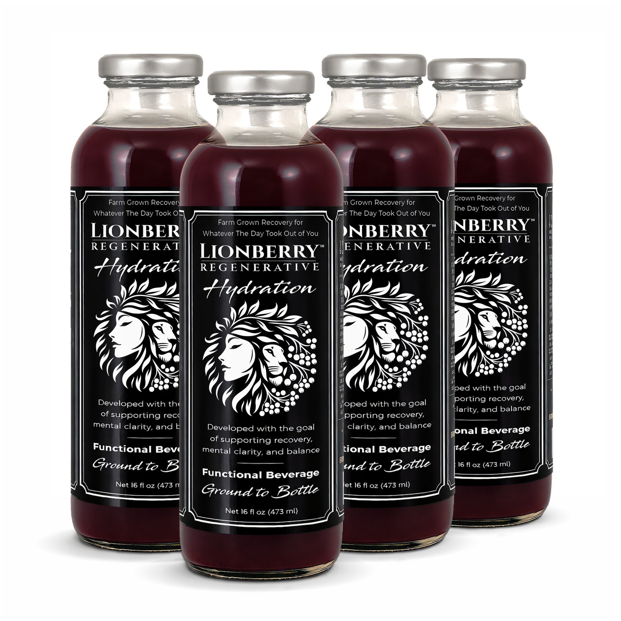 LIONBERRY REGENERATIVE Hydration – Functional Recovery Beverage (16 oz) - 4-pack