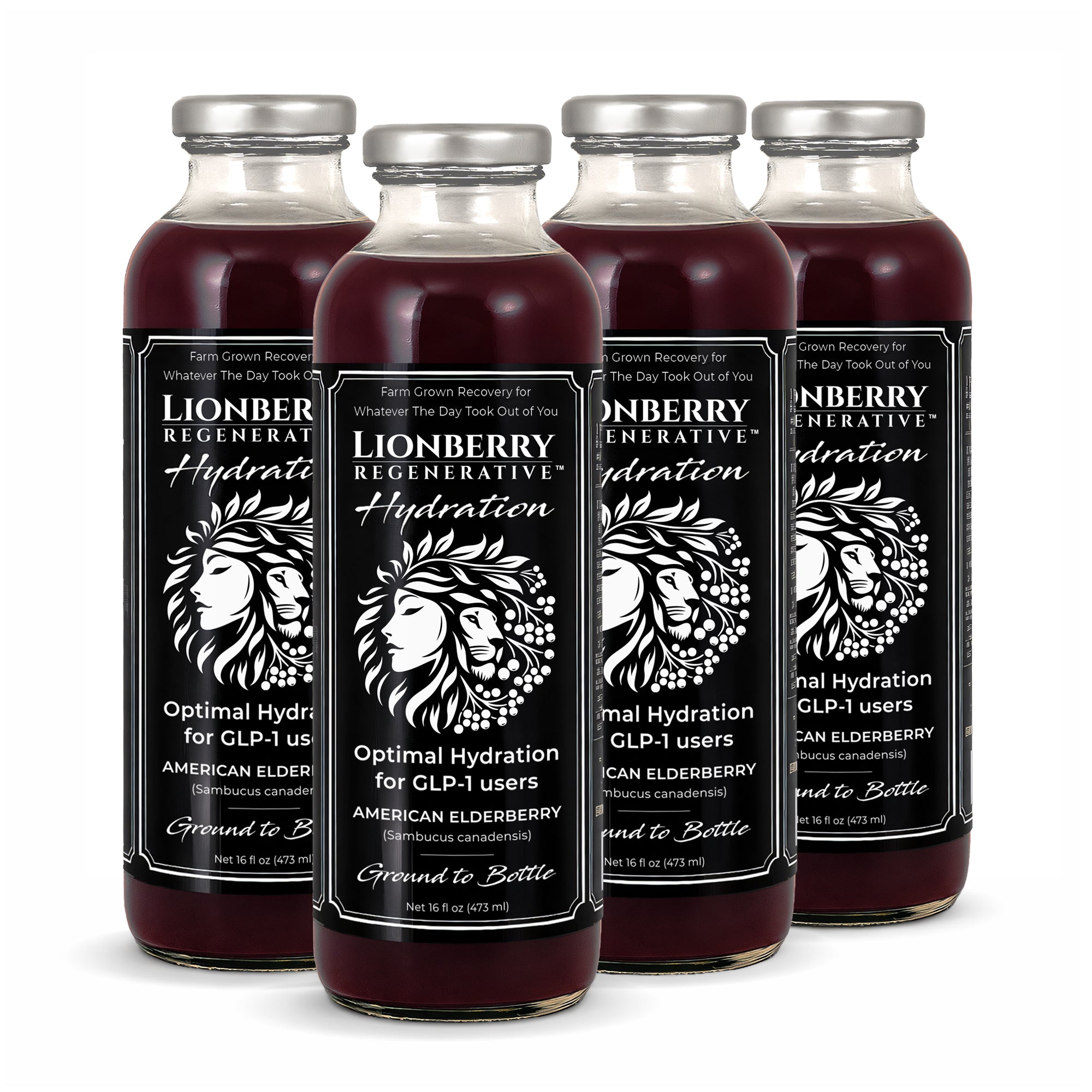LIONBERRY REGENERATIVE Hydration – Functional Recovery Beverage (16 oz) - 4-pack