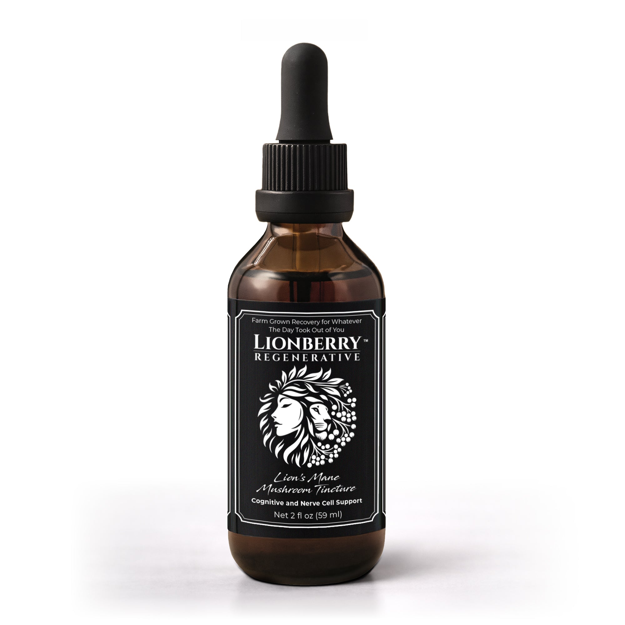 LIONBERRY REGENERATIVE Lion’s Mane Mushroom Tincture – 2 oz