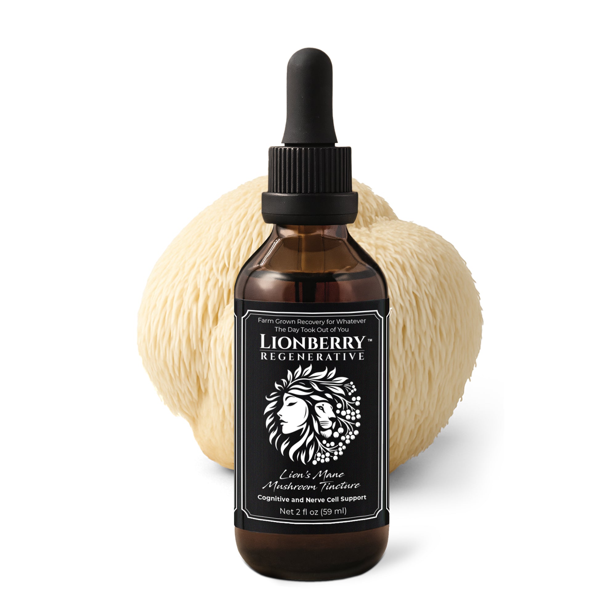 LIONBERRY REGENERATIVE Lion’s Mane Mushroom Tincture – 2 oz